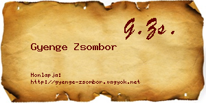 Gyenge Zsombor névjegykártya